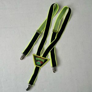 Rare ‘80s Teenage Mutant Ninja Turtles youth neon green & black suspenders